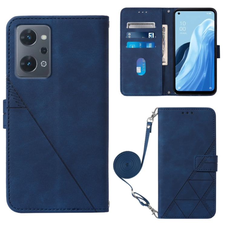 For OPPO Reno7 A JP Edition Crossbody 3D Embossed Flip Leather Phone Case