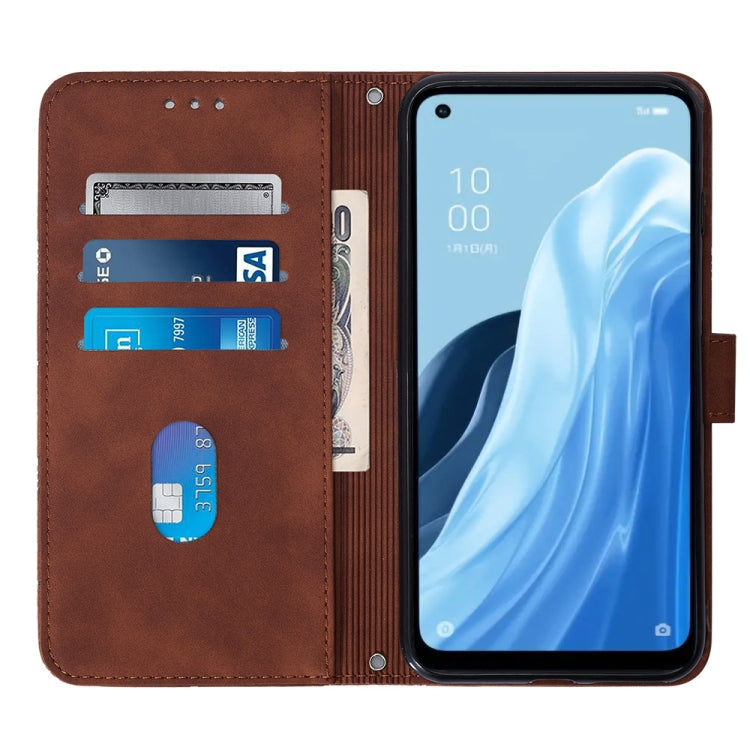 For OPPO Reno7 A JP Edition Crossbody 3D Embossed Flip Leather Phone Case