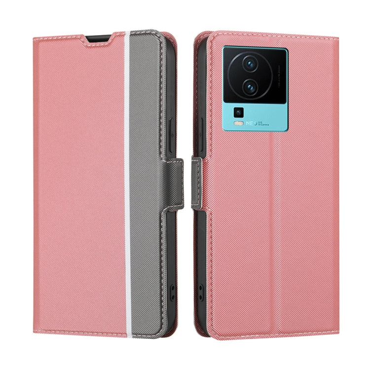 For vivo iQOO Neo7 Twill Texture Side Buckle Leather Phone Case