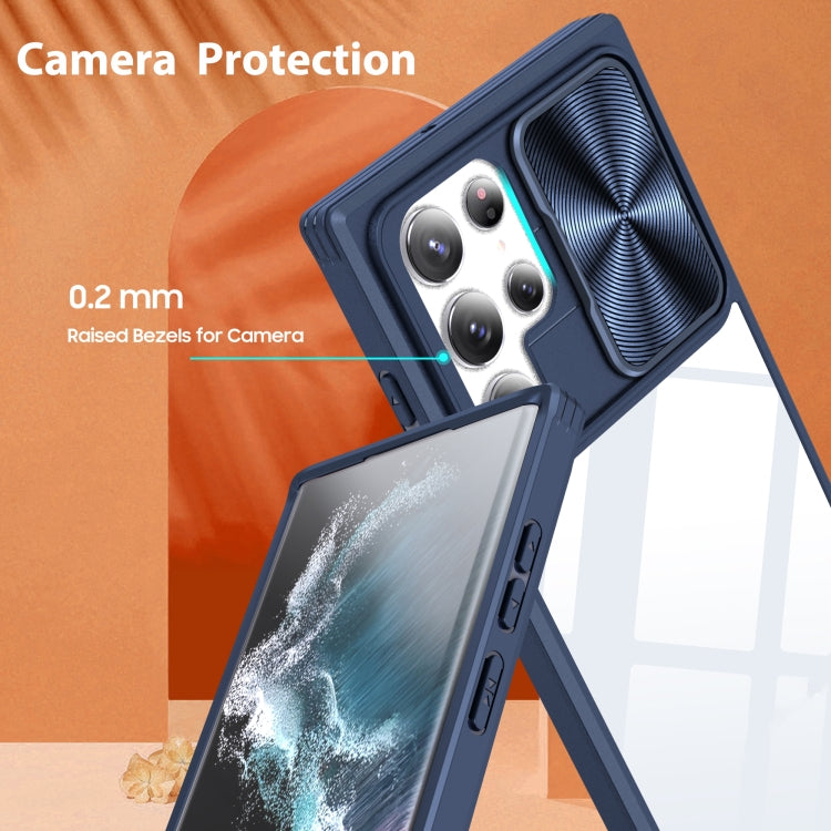 For Samsung Galaxy S22 Ultra 5G 360 degree Full Coverage Sliding Camshield Phone Case