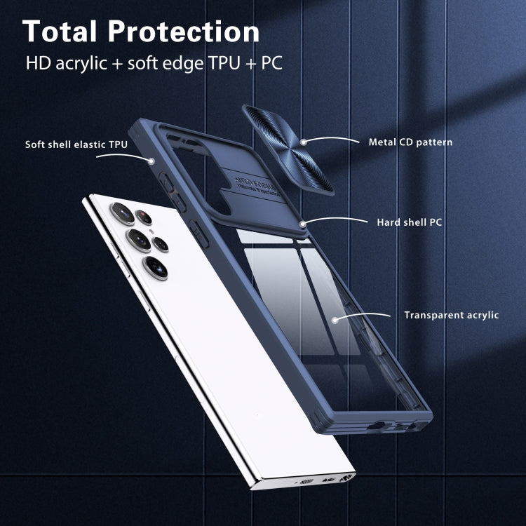 For Samsung Galaxy S22 Ultra 5G 360 degree Full Coverage Sliding Camshield Phone Case