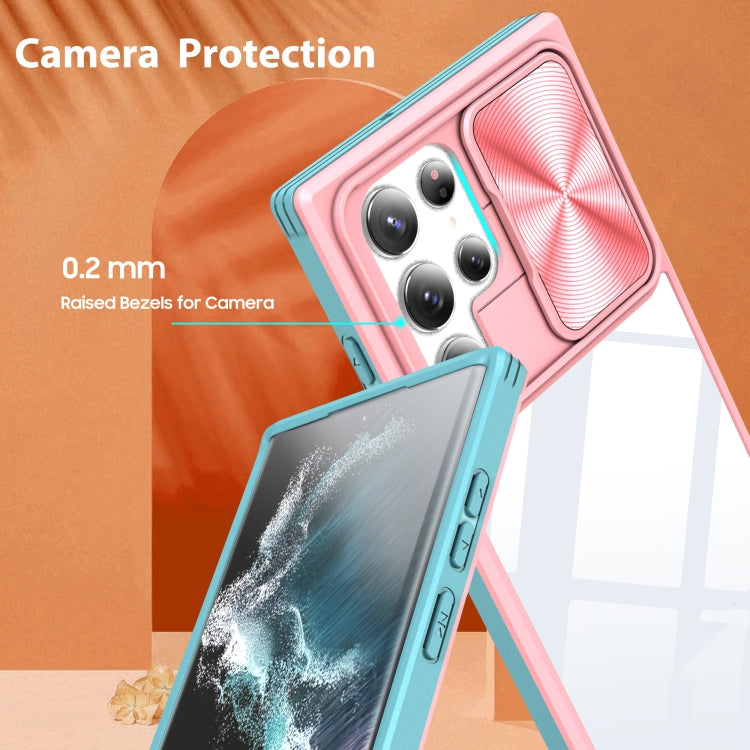 For Samsung Galaxy S22 Ultra 5G 360 degree Full Coverage Sliding Camshield Phone Case