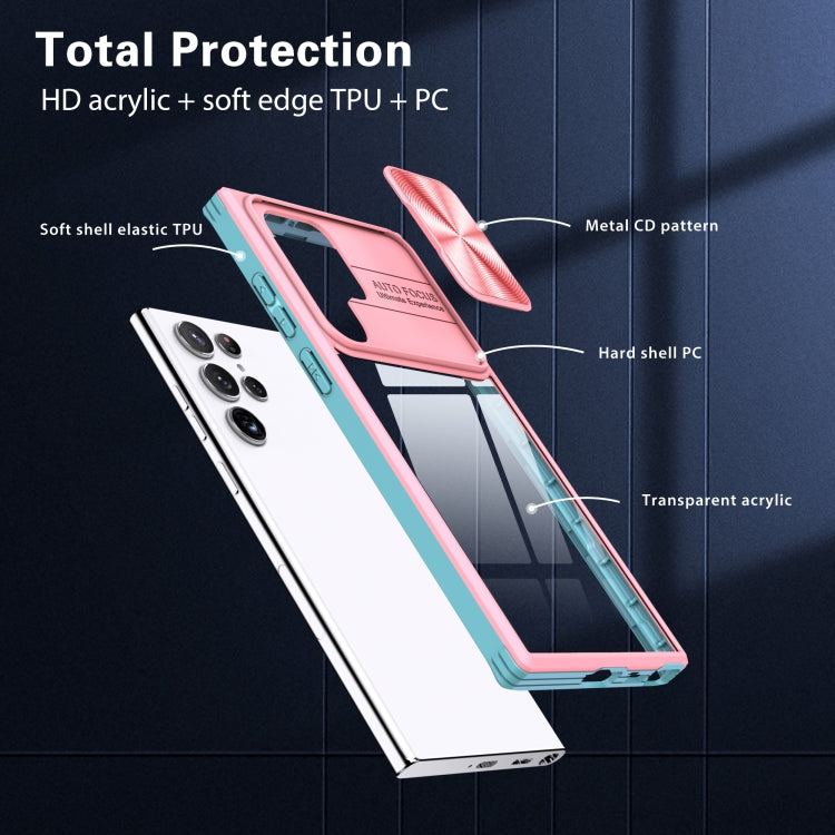 For Samsung Galaxy S22 Ultra 5G 360 degree Full Coverage Sliding Camshield Phone Case