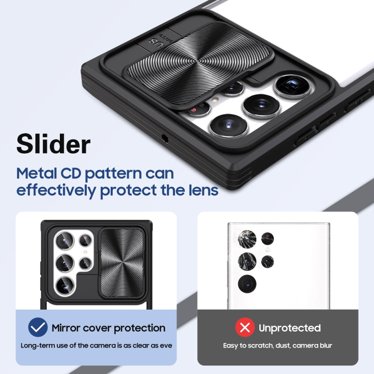 For Samsung Galaxy S22 Ultra 5G 360 degree Full Coverage Sliding Camshield Phone Case