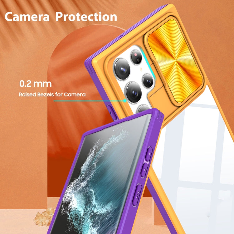 For Samsung Galaxy S22 Ultra 5G 360 degree Full Coverage Sliding Camshield Phone Case