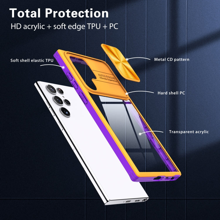 For Samsung Galaxy S22 Ultra 5G 360 degree Full Coverage Sliding Camshield Phone Case