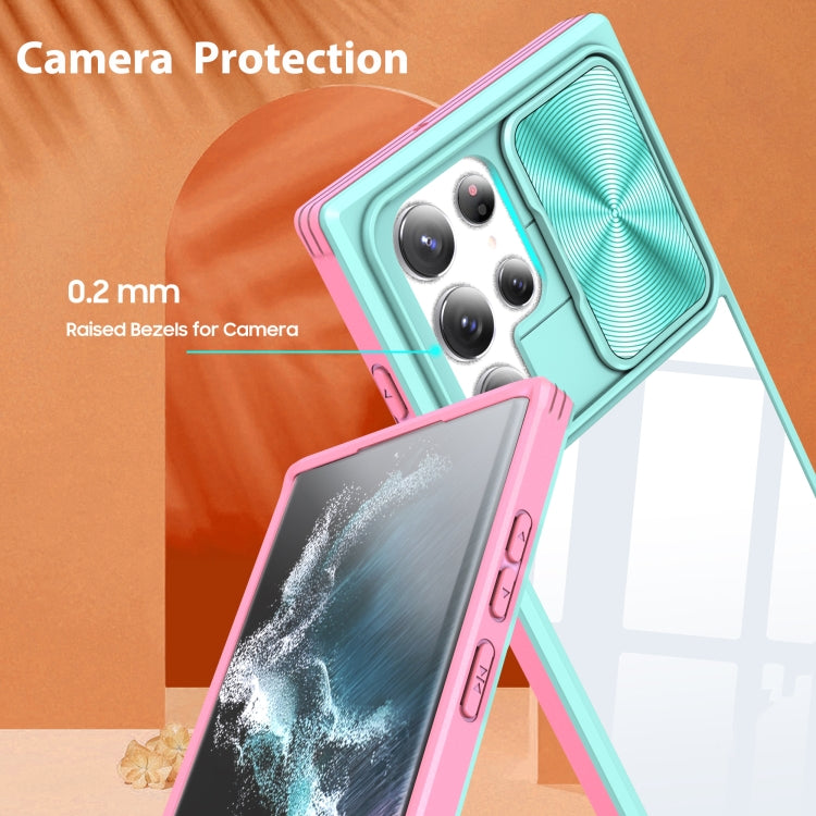 For Samsung Galaxy S22 Ultra 5G 360 degree Full Coverage Sliding Camshield Phone Case