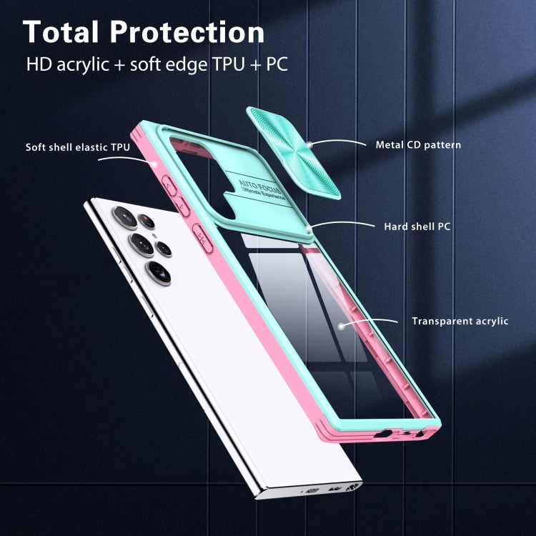 For Samsung Galaxy S22 Ultra 5G 360 degree Full Coverage Sliding Camshield Phone Case