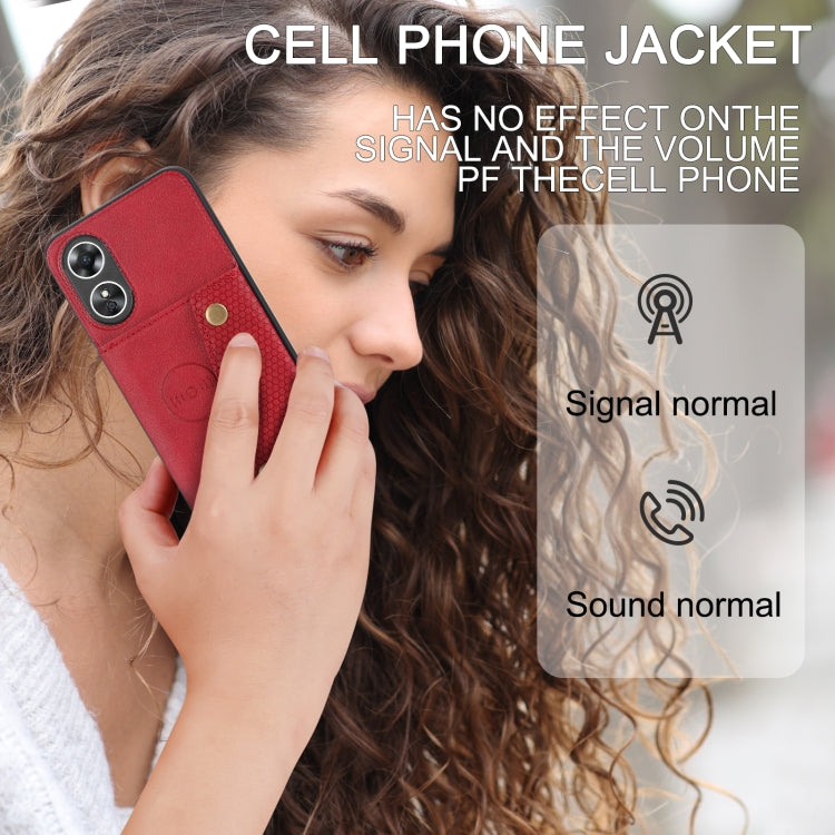 For OPPO A17 Double Buckle Card Slots Magnetic Phone Case