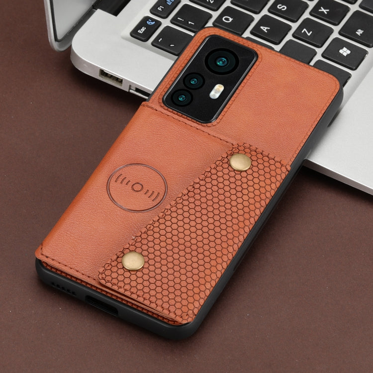 For Xiaomi 12T Pro Double Buckle Card Slots Magnetic Phone Case