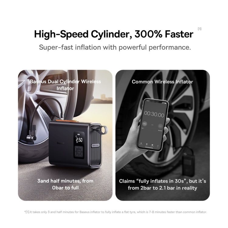 Baseus Mega EnergyPump Series Dual Cylinder Wireless Inflator(Black)