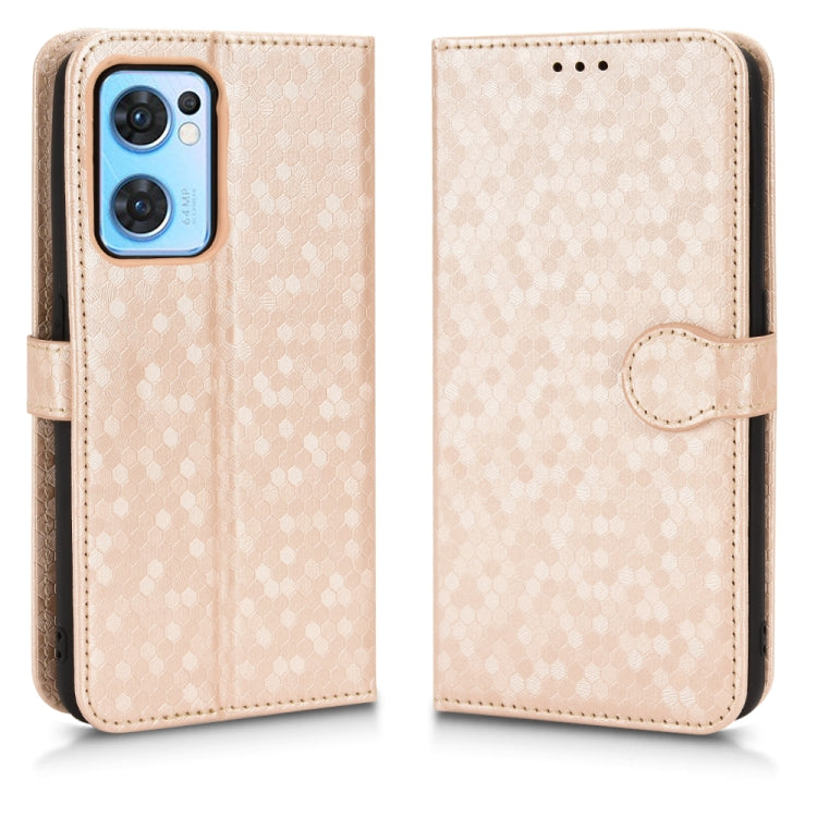 For OPPO Reno7 5G Global / Find X5 Lite Honeycomb Dot Texture Leather Phone Case