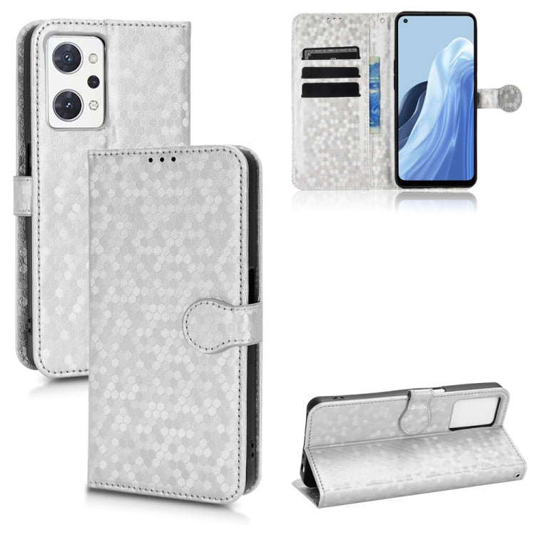 For OPPO Reno7 A JP Version Honeycomb Dot Texture Leather Phone Case