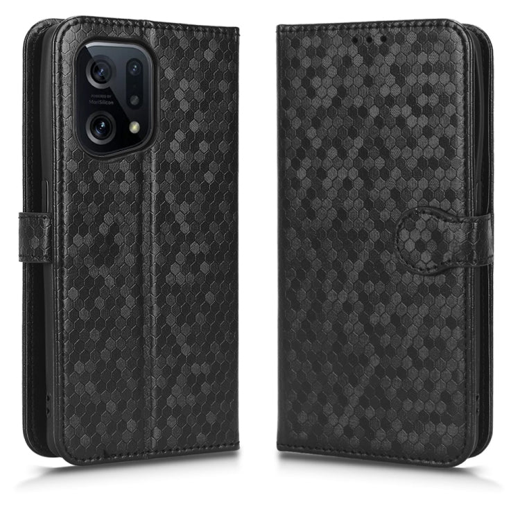 For OPPO Find X5 Honeycomb Dot Texture Leather Phone Case