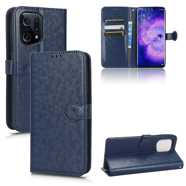 For OPPO Find X5 Honeycomb Dot Texture Leather Phone Case