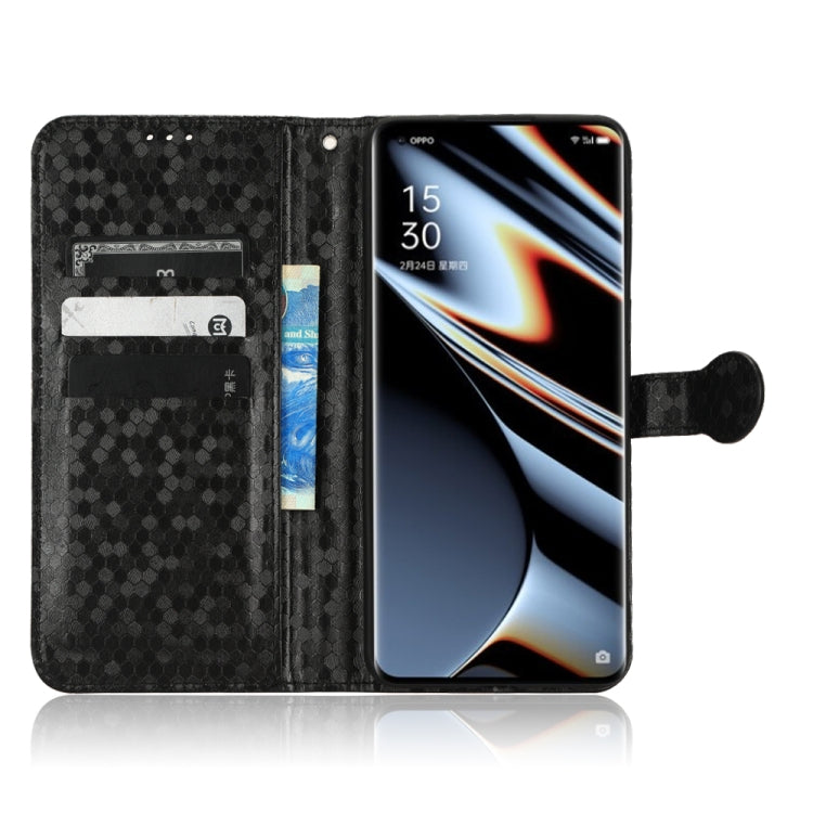 For OPPO Find X5 Pro Honeycomb Dot Texture Leather Phone Case