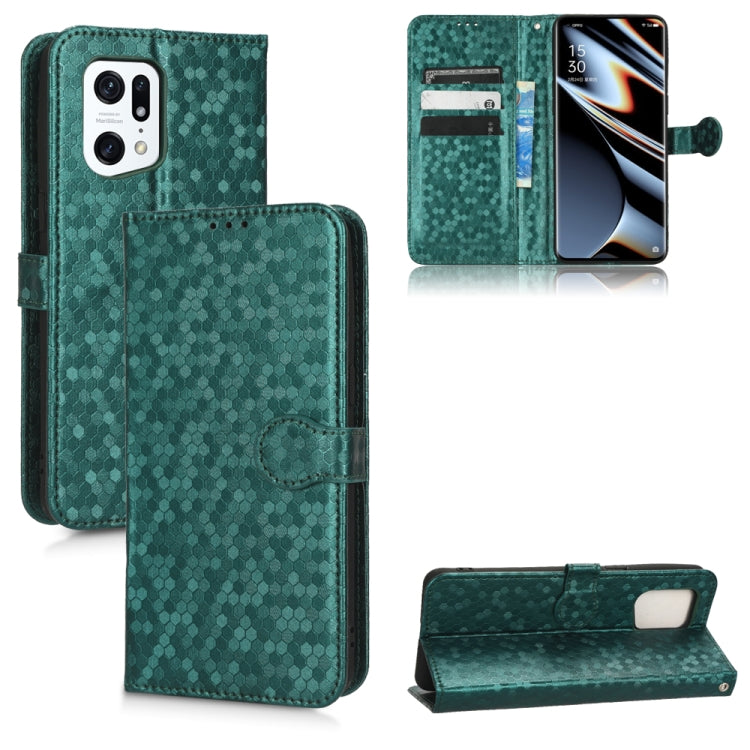For OPPO Find X5 Pro Honeycomb Dot Texture Leather Phone Case