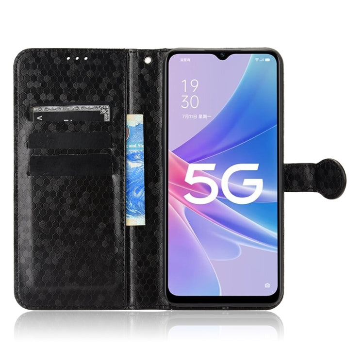 For OPPO A97 5G Honeycomb Dot Texture Leather Phone Case
