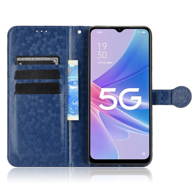 For OPPO A97 5G Honeycomb Dot Texture Leather Phone Case