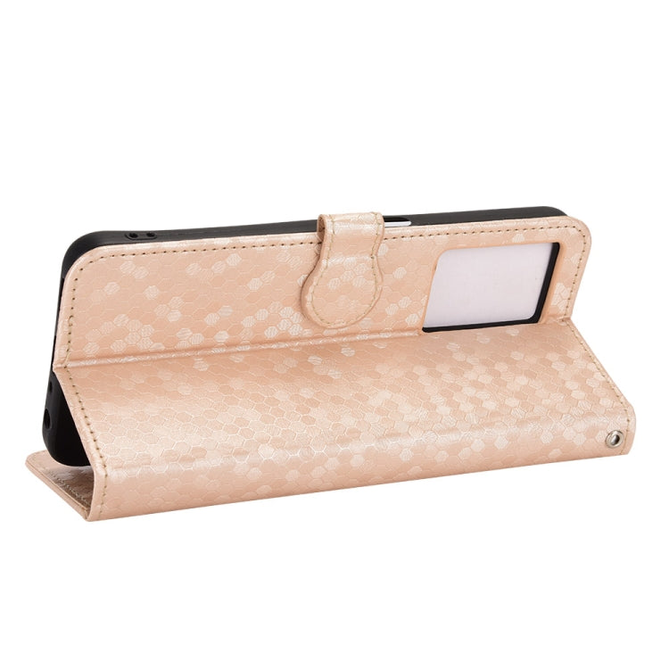 For OPPO A57 5G Honeycomb Dot Texture Leather Phone Case