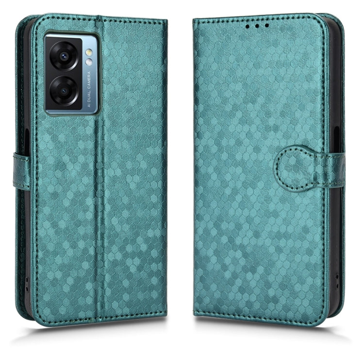 For OPPO A57 5G Honeycomb Dot Texture Leather Phone Case