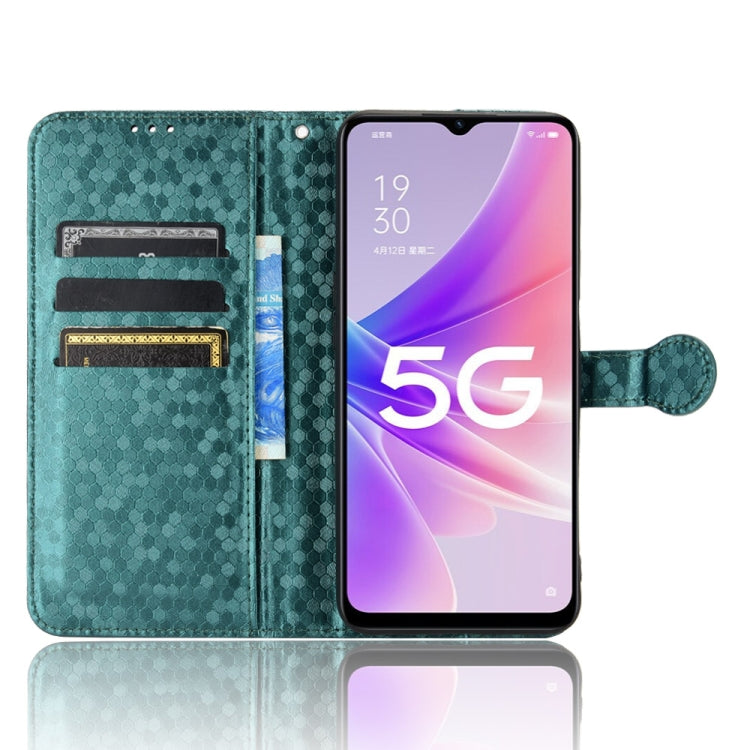 For OPPO A57 5G Honeycomb Dot Texture Leather Phone Case