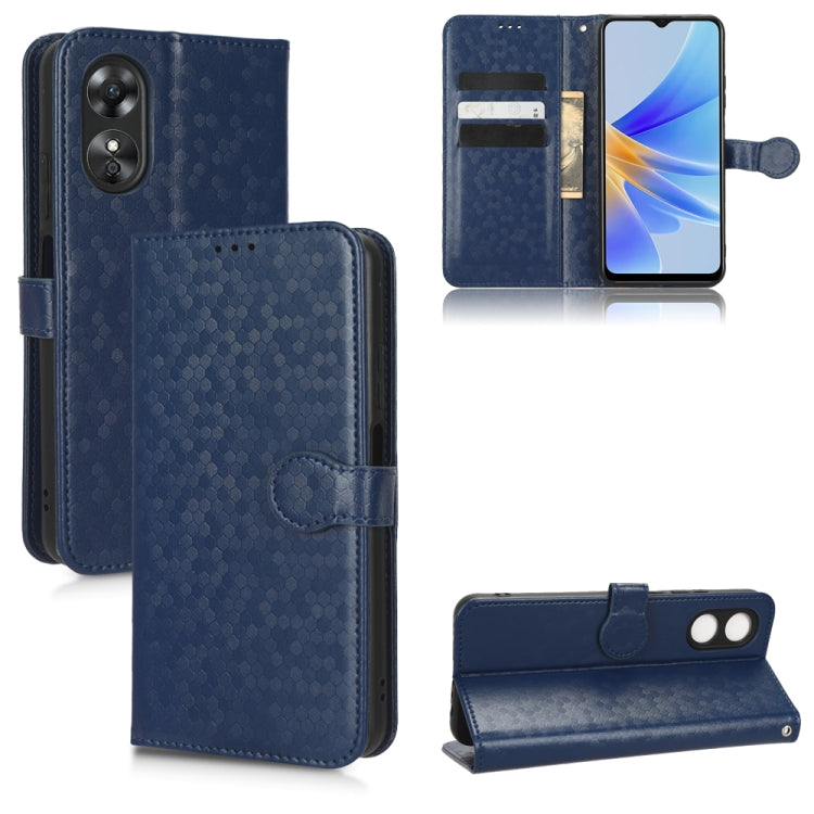 For OPPO A17 Honeycomb Dot Texture Leather Phone Case