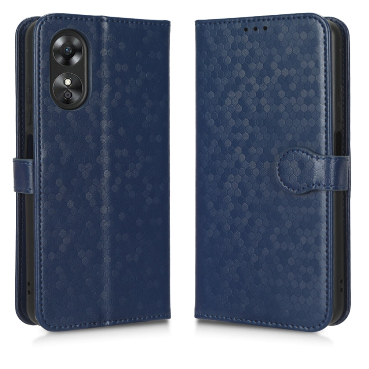 For OPPO A17 Honeycomb Dot Texture Leather Phone Case