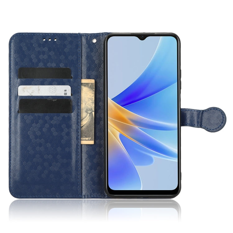 For OPPO A17 Honeycomb Dot Texture Leather Phone Case