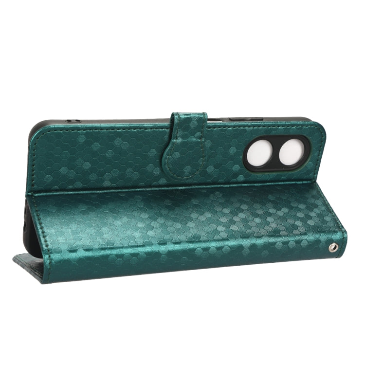 For OPPO A17 Honeycomb Dot Texture Leather Phone Case