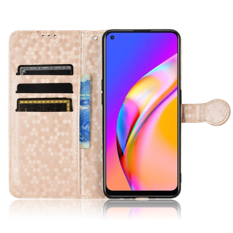 For OPPO A94 4G Honeycomb Dot Texture Leather Phone Case