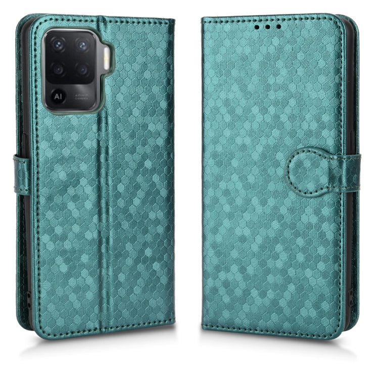 For OPPO A94 4G Honeycomb Dot Texture Leather Phone Case