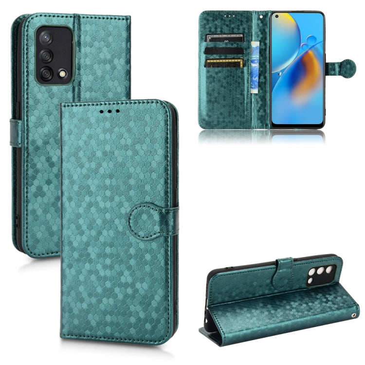 For OPPO F19 4G / A74 4G Honeycomb Dot Texture Leather Phone Case