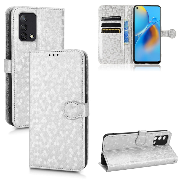 For OPPO F19 4G / A74 4G Honeycomb Dot Texture Leather Phone Case