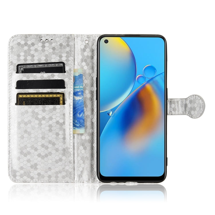 For OPPO F19 4G / A74 4G Honeycomb Dot Texture Leather Phone Case