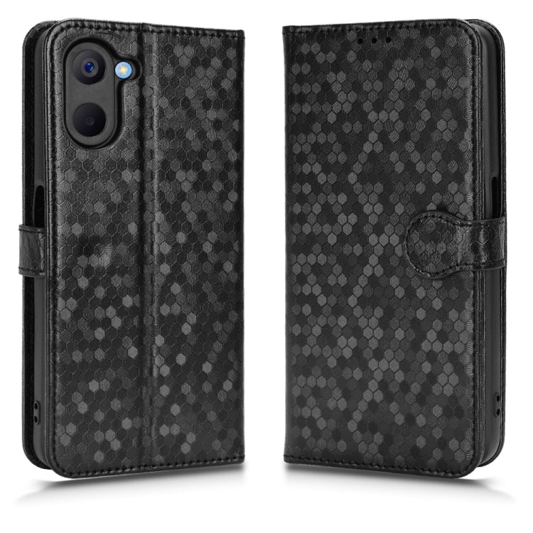 For Realme V20 5G Honeycomb Dot Texture Leather Phone Case