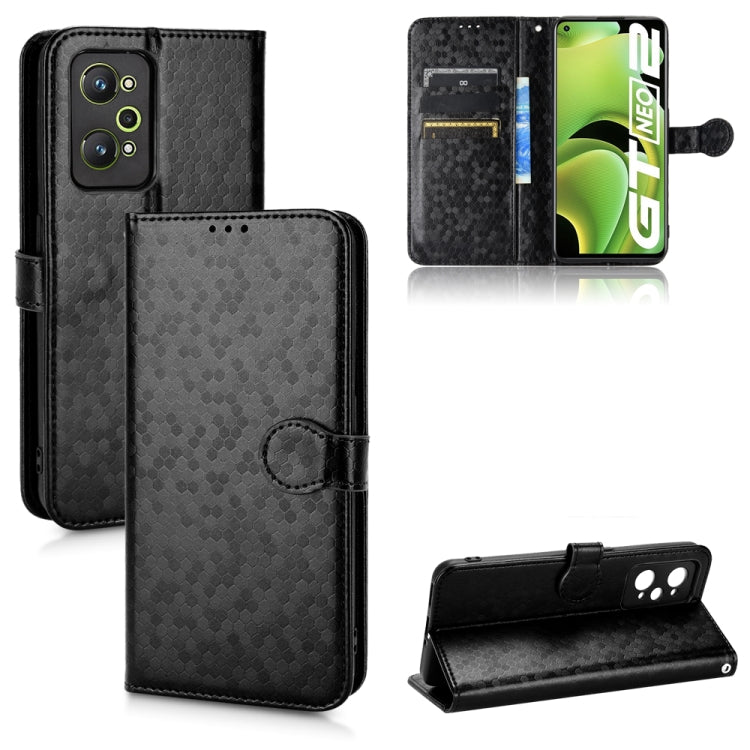 For Realme GT Neo2 Honeycomb Dot Texture Leather Phone Case