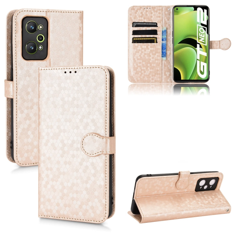 For Realme GT Neo2 Honeycomb Dot Texture Leather Phone Case