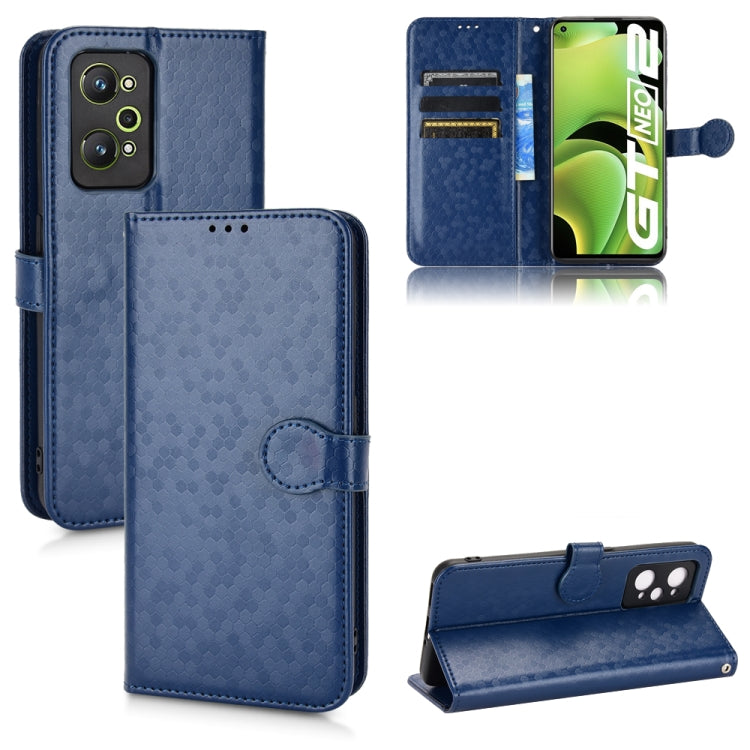 For Realme GT Neo2 Honeycomb Dot Texture Leather Phone Case
