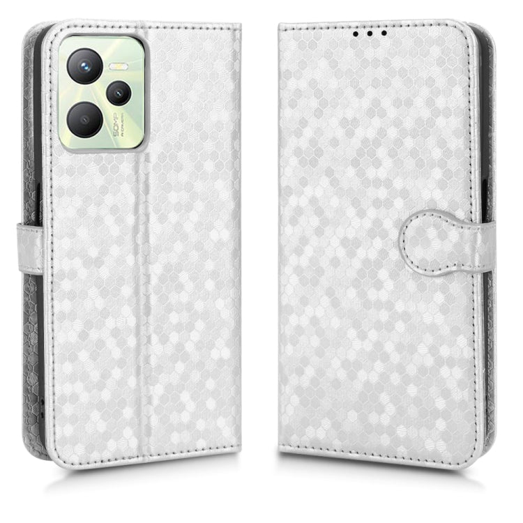 For Realme C35 Honeycomb Dot Texture Leather Phone Case