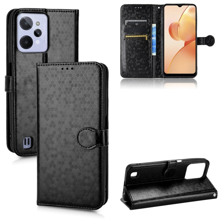 For Realme C31 Honeycomb Dot Texture Leather Phone Case