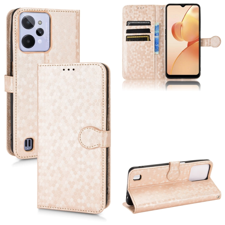 For Realme C31 Honeycomb Dot Texture Leather Phone Case