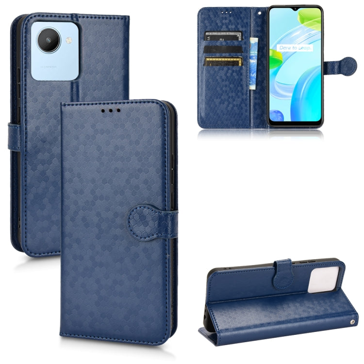 For Realme C30 4G Honeycomb Dot Texture Leather Phone Case