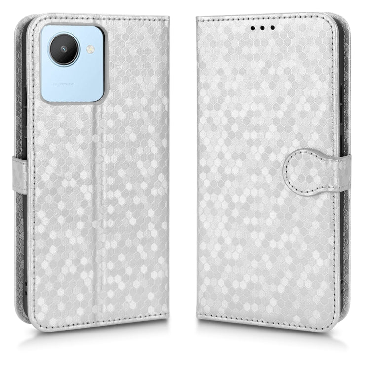 For Realme C30 4G Honeycomb Dot Texture Leather Phone Case