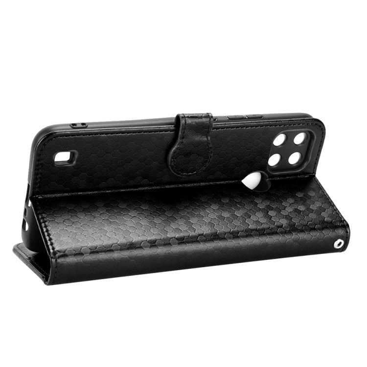 For Realme C21Y Honeycomb Dot Texture Leather Phone Case