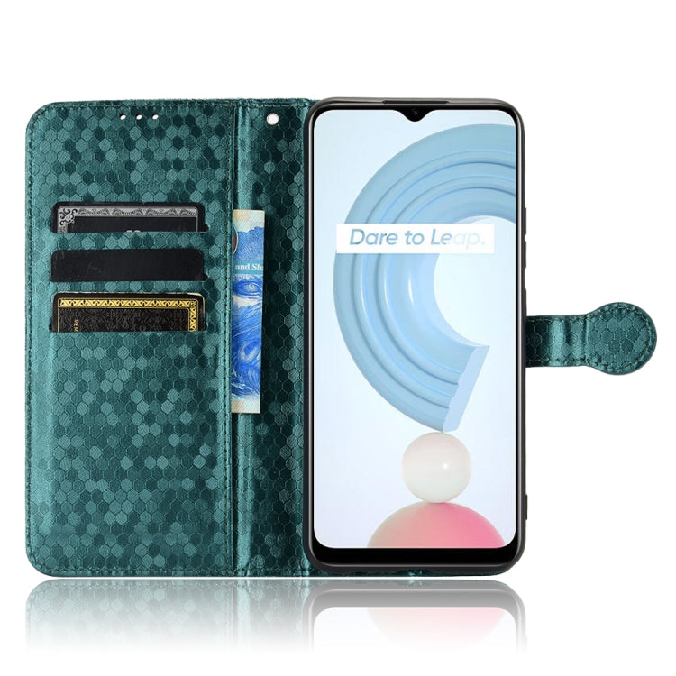 For Realme C21Y Honeycomb Dot Texture Leather Phone Case