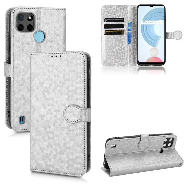 For Realme C21Y Honeycomb Dot Texture Leather Phone Case