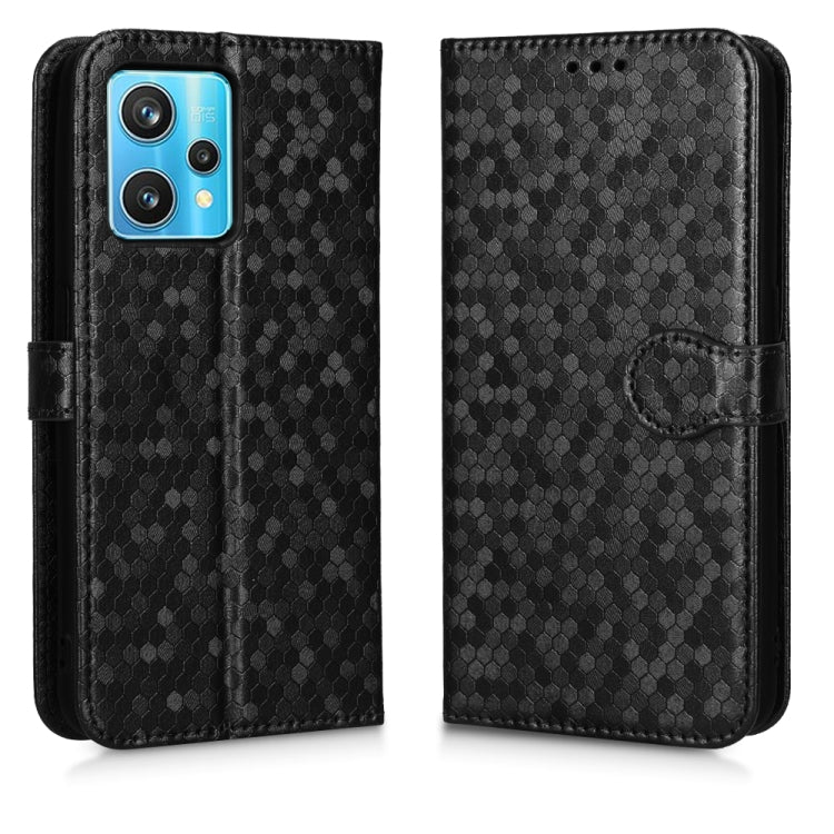 For Realme 9 4G / 9 Pro+ Honeycomb Dot Texture Leather Phone Case
