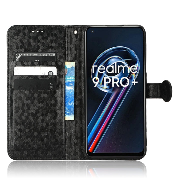 For Realme 9 4G / 9 Pro+ Honeycomb Dot Texture Leather Phone Case