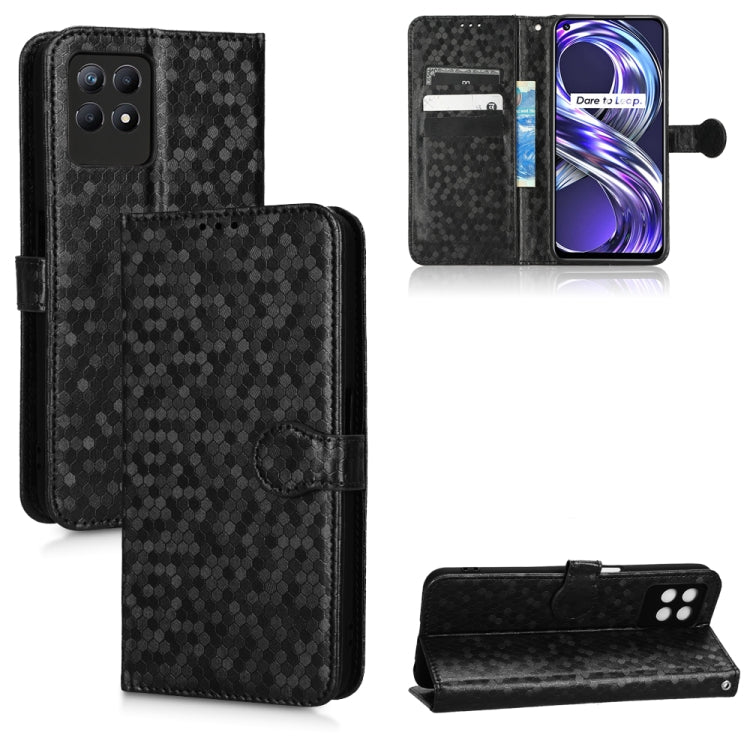 For Realme 8i Honeycomb Dot Texture Leather Phone Case
